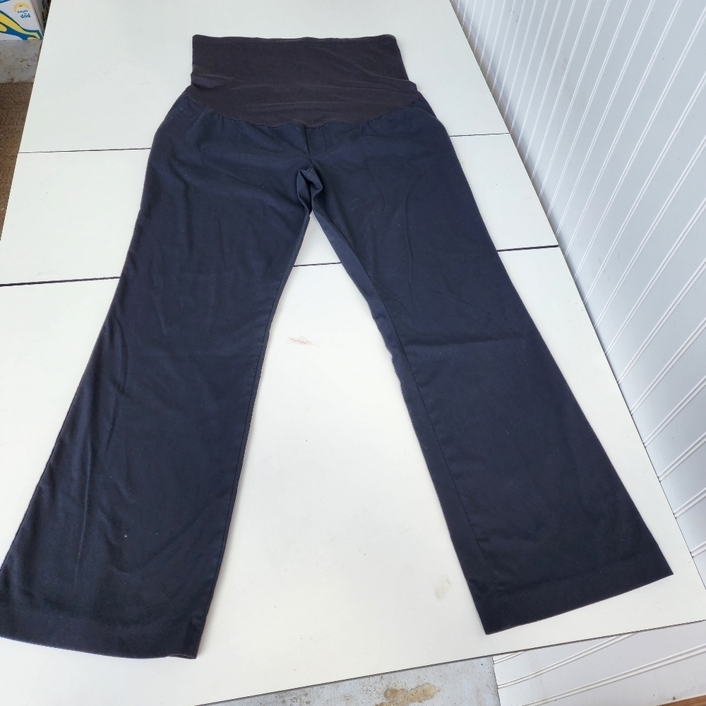 Liz Lange Maternity Black Womens Pants Pockets Full Panel Sz XL